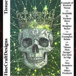 Gothic Cyberpunk Skull & Gold Crown U2G Decoupage Seidenpapier