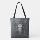 Gothic Cyborg Skull Custom Tasche (Rückseite)
