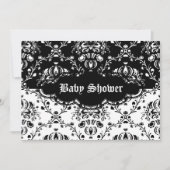 Gothic Damask Black & White Einladung (Vorderseite)