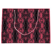 Gothic Damask Dark Pink und Black Lace Muster Große Geschenktüte (Vorderseite)