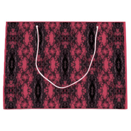 Gothic Damask Dark Pink und Black Lace Muster Große Geschenktüte