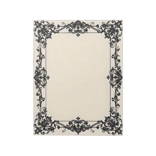 Gothic Damask Frame Notizblock (Rotiert)