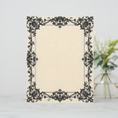 Gothic Damask Frame Stationery Paper Briefbogen (Stehend Vorderseite)