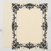 Gothic Damask Frame Stationery Paper Briefbogen (Vorne/Hinten)