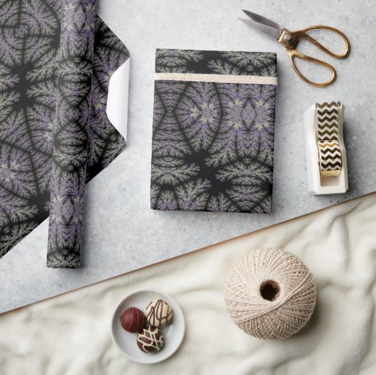 Gothic Damask Lavender Sage Fern Muster Craft Geschenkpapier (Kunsthandwerk)