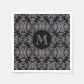 Gothic Damask Lavender Sage Fern Muster Monogram Serviette (Vorderseite)
