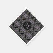 Gothic Damask Lavender Sage Fern Muster Monogram Serviette (Ecke)