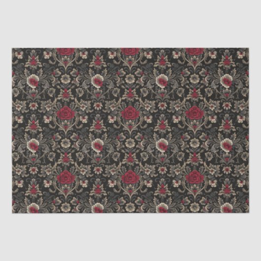 Gothic Damask Muster Seidenpapier (Vorderseite)