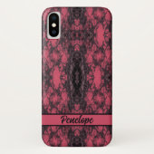Gothic Damask Pink Lace Muster Modelle Case-Mate iPhone Hülle (Rückseite)
