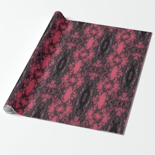 Gothic Damask Pink Lace Muster Modelle Geschenkpapier (Ungerollt)