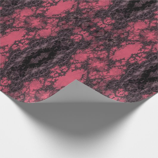 Gothic Damask Pink Lace Muster Modelle Geschenkpapier (Ecke)