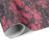 Gothic Damask Pink Lace Muster Modelle Geschenkpapier (Rolleneckpunkt)