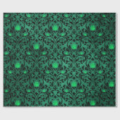 Gothic Damask Print Rustic Halloween Geschenkpapier (Flach)