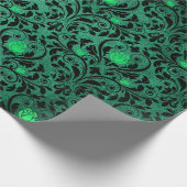 Gothic Damask Print Rustic Halloween Geschenkpapier (Ecke)