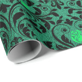 Gothic Damask Print Rustic Halloween Geschenkpapier (Rolleneckpunkt)