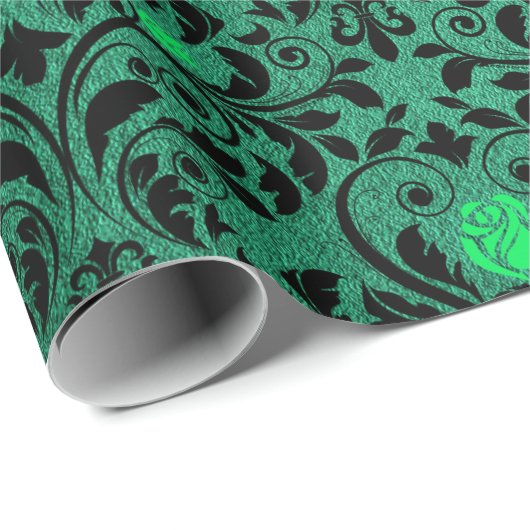 Gothic Damask Print Rustic Halloween Geschenkpapier (Rolleneckpunkt)