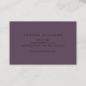 Gothic Damask Stylist Eggplant Visitenkarte (Rückseite)