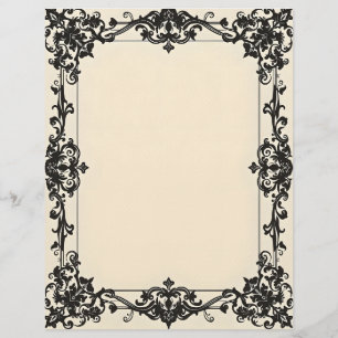 Gothic-Damasken-Rahmen-Schreibpapier Briefbogen