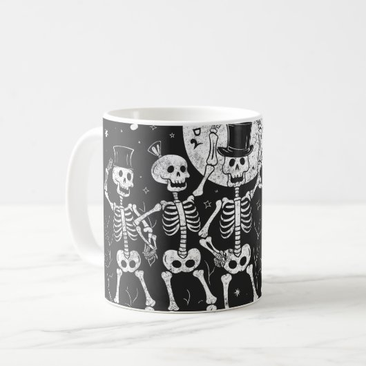 Gothic Dancing Skeleton Geschenksammlung Kaffeetasse (Vorderseite Links)