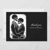 Gothic Danke Skeletts Hochzeit Schwarz-Weiß (Vorderseite)
