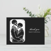 Gothic Danke Skeletts Hochzeit Schwarz-Weiß (Stehend Vorderseite)