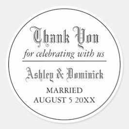 Gothic Dankeschön Gastgeschenk Hochzeit Runder Aufkleber