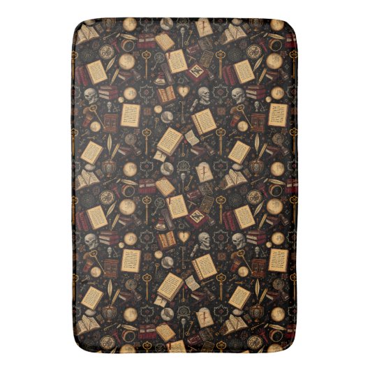 Gothic Dark Academia Bath Mat - Mysterium & Refin Badematte (Vorderseite Vertikal)