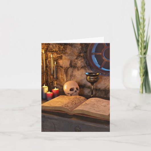 Gothic Dark Academia Kerzenbeleuchtete Studienkuns (Vorderseite)