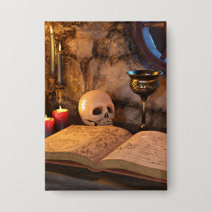 Gothic Dark Academia Kerzenbeleuchtete Studienkuns Button