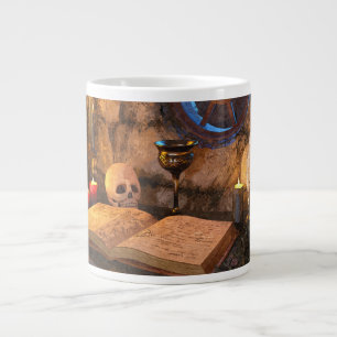 Gothic Dark Academia Kerzenbeleuchtete Studienkuns Jumbo-Tasse