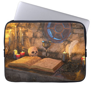 Gothic Dark Academia Kerzenbeleuchtete Studienkuns Laptopschutzhülle