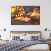 Gothic Dark Academia Kerzenbeleuchtete Studienkuns Leinwanddruck (Insitu (Schlafzimmer))