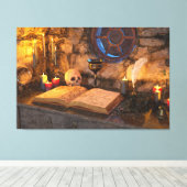 Gothic Dark Academia Kerzenbeleuchtete Studienkuns Leinwanddruck (Insitu (Holzboden))