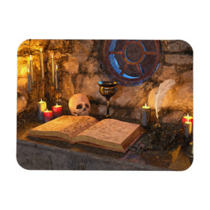 Gothic Dark Academia Kerzenbeleuchtete Studienkuns Magnet