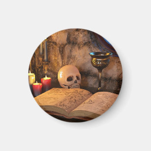 Gothic Dark Academia Kerzenbeleuchtete Studienkuns Magnet