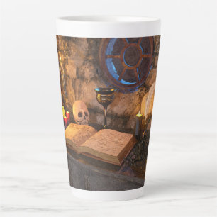Gothic Dark Academia Kerzenbeleuchtete Studienkuns Milchtasse