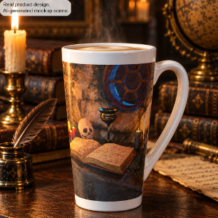 Gothic Dark Academia Kerzenbeleuchtete Studienkuns Milchtasse