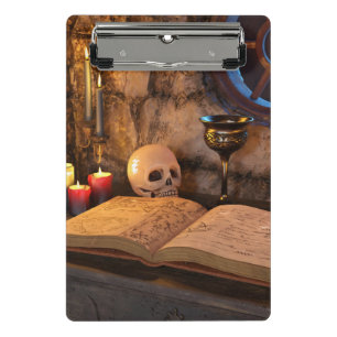 Gothic Dark Academia Kerzenbeleuchtete Studienkuns Mini Klemmbrett