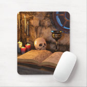 Gothic Dark Academia Kerzenbeleuchtete Studienkuns Mousepad (Mit Mouse)