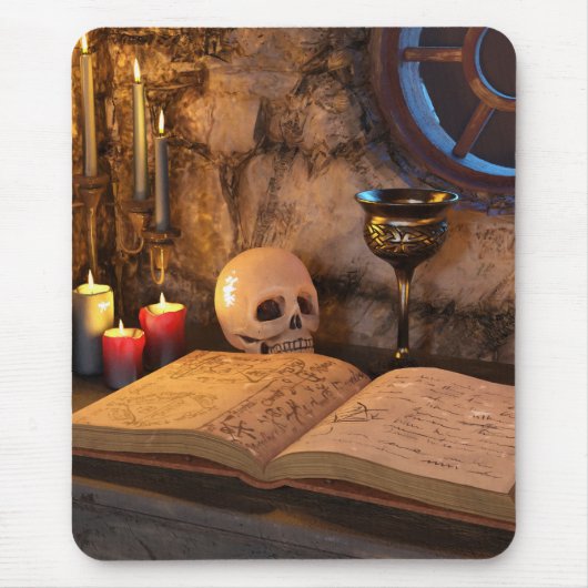 Gothic Dark Academia Kerzenbeleuchtete Studienkuns Mousepad (Vorne)