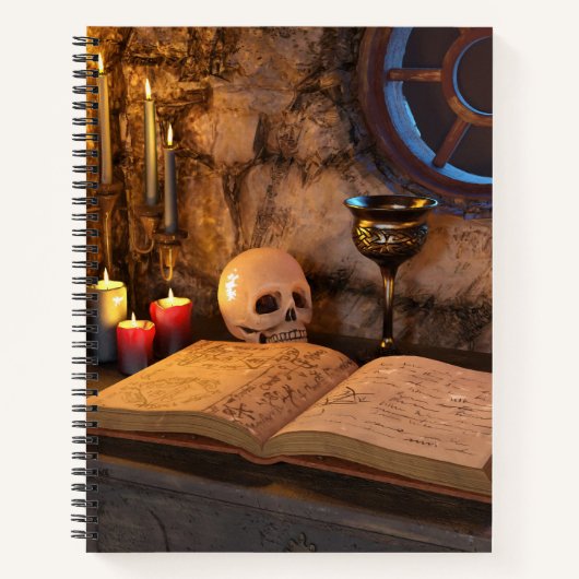 Gothic Dark Academia Kerzenbeleuchtete Studienkuns Notizblock (Vorderseite)