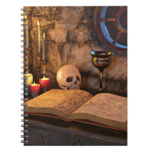 Gothic Dark Academia Kerzenbeleuchtete Studienkuns Notizblock