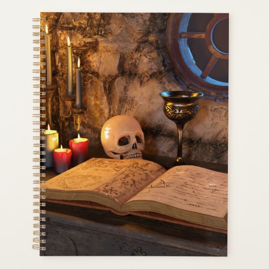 Gothic Dark Academia Kerzenbeleuchtete Studienkuns Planer (Vorderseite)