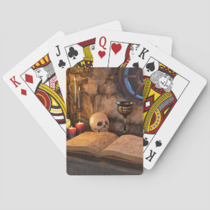 Gothic Dark Academia Kerzenbeleuchtete Studienkuns Spielkarten