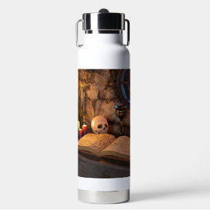 Gothic Dark Academia Kerzenbeleuchtete Studienkuns Trinkflasche