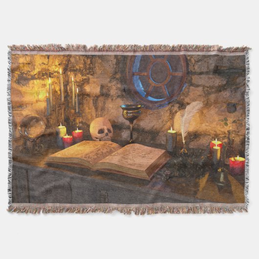 Gothic Dark Academia Kerzenbeleuchtete Studiokunst Decke (Vorderseite)
