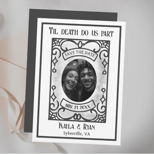 Gothic Dark and Moody Wedding Save The Date