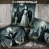 Gothic Dark Angel, Friedhof unter Mondlicht Geschenkpapier Set