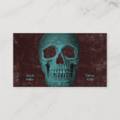 Gothic Dark Aquamarin Skull Brown Texture Tattoo S Visitenkarte (Vorderseite)