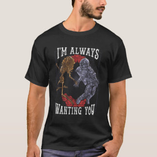 Gothic Dark Astronaut Couple Skeleton Lovers Alway T-Shirt